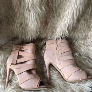 JustFab Open Toe Heeled Booties